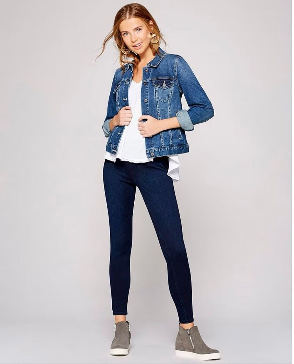 SPANX Women’s SP Jean-ish Ankle Length Mid-Rise Legging Black